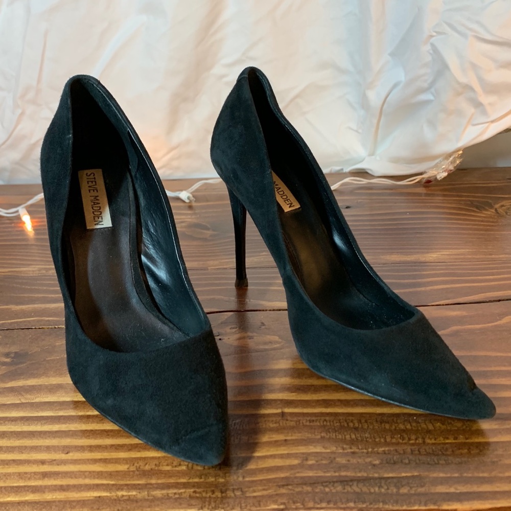 Steve Madden Black Suede Stiletto
